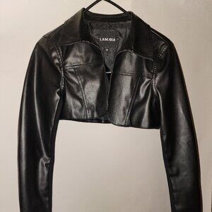 I am G.I.A. faux leather Cropped faux leather jacket.